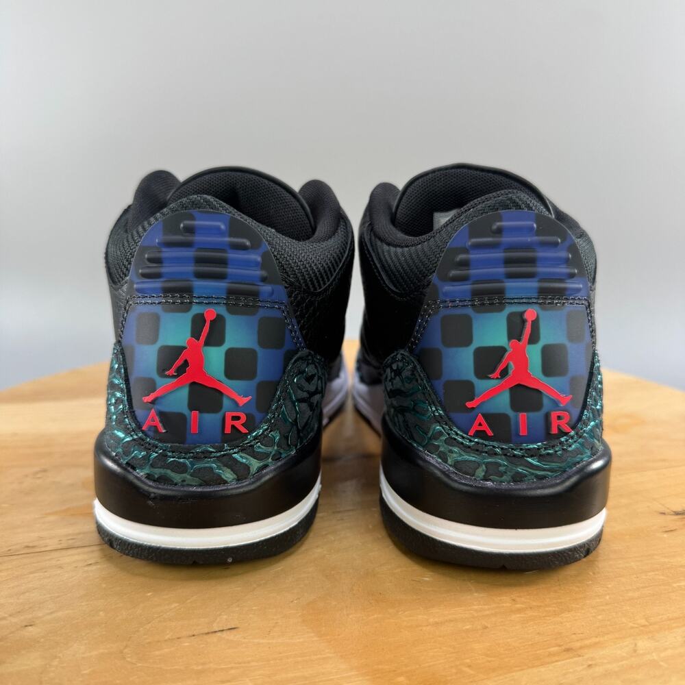 Womens 7 (5.5Y) Nike Air Jordan 3 Retro GS Sneakers 'Moto' FV5437-001 Hyper Jade - Picture 4 of 8